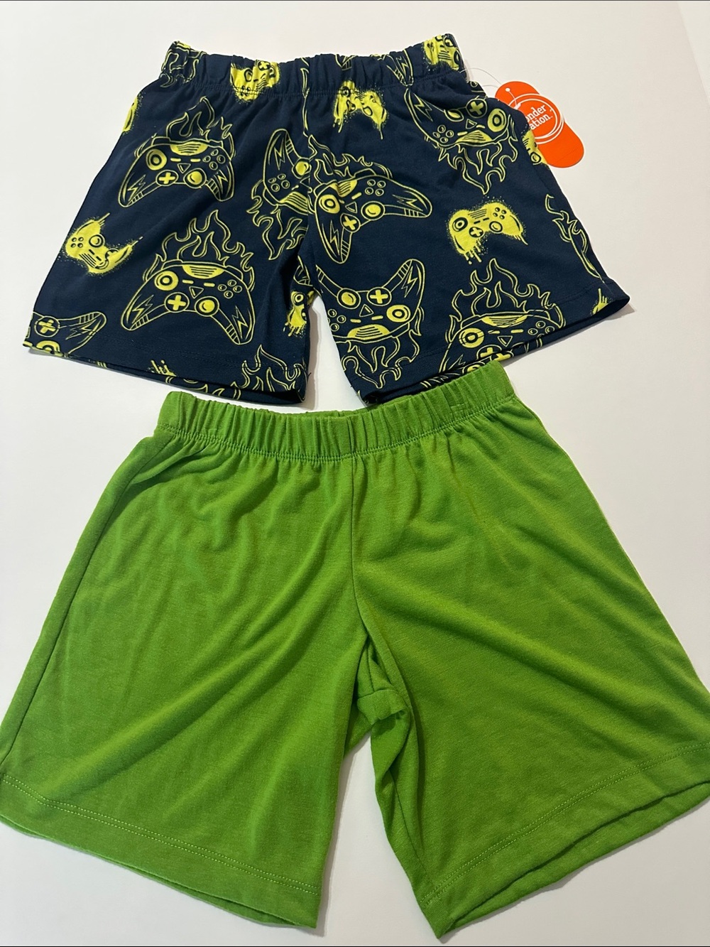 2-Pack Boys' Graphic & Solid Active sleep shorts - Neon Green & Navy